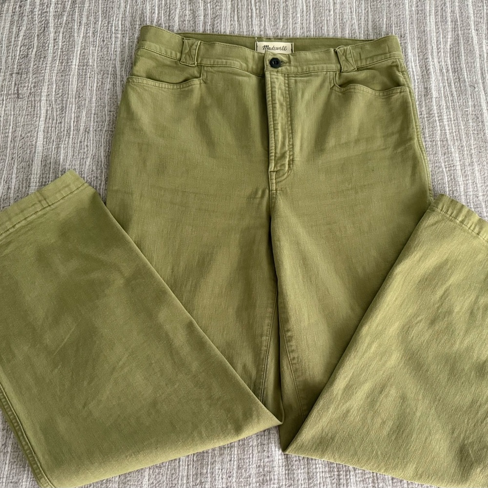 Madewell Olive Green Wide Leg  High Rise Pants